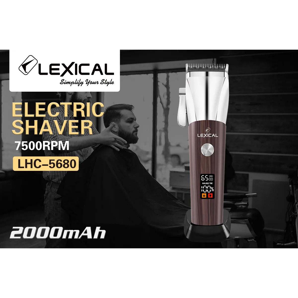 Lexical LHC-5680 Peşəkar Saç və Saqqal Qırxan Maşın – 2000mAh, IPX6, 8 Daraqlı